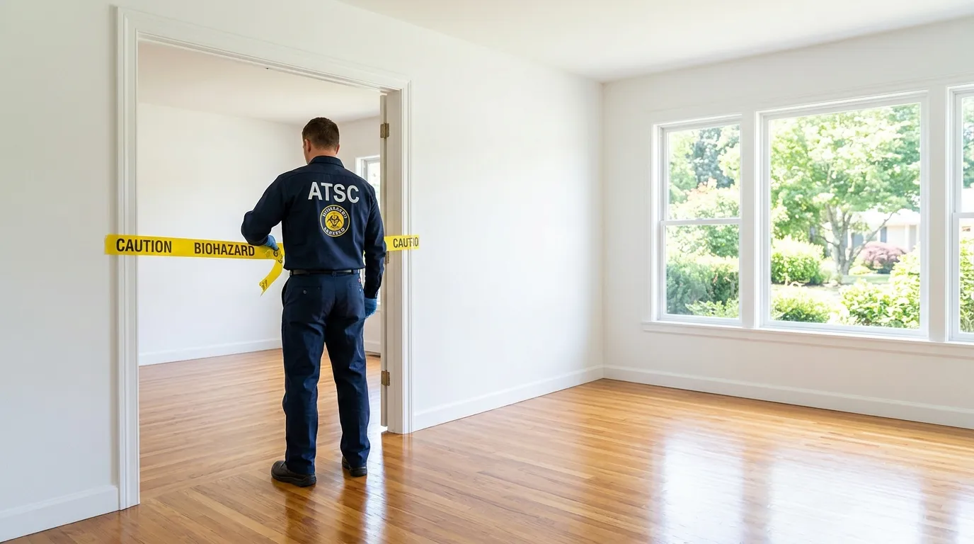 Certified biohazard cleanup crew performing Decomposition Cleanup in Compton